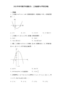 2023年中考数学专题复习：二次函数与不等式训练(含答案)