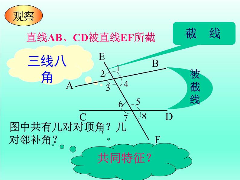 1.2 同位角、内错角、同旁内角 浙教版数学七年级下册课件第5页