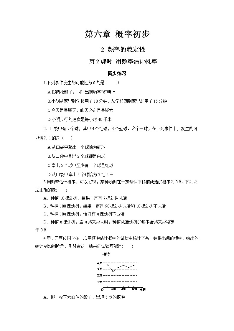 6.2 频率的稳定性 第2课时（课件PPT+教案+练习）01