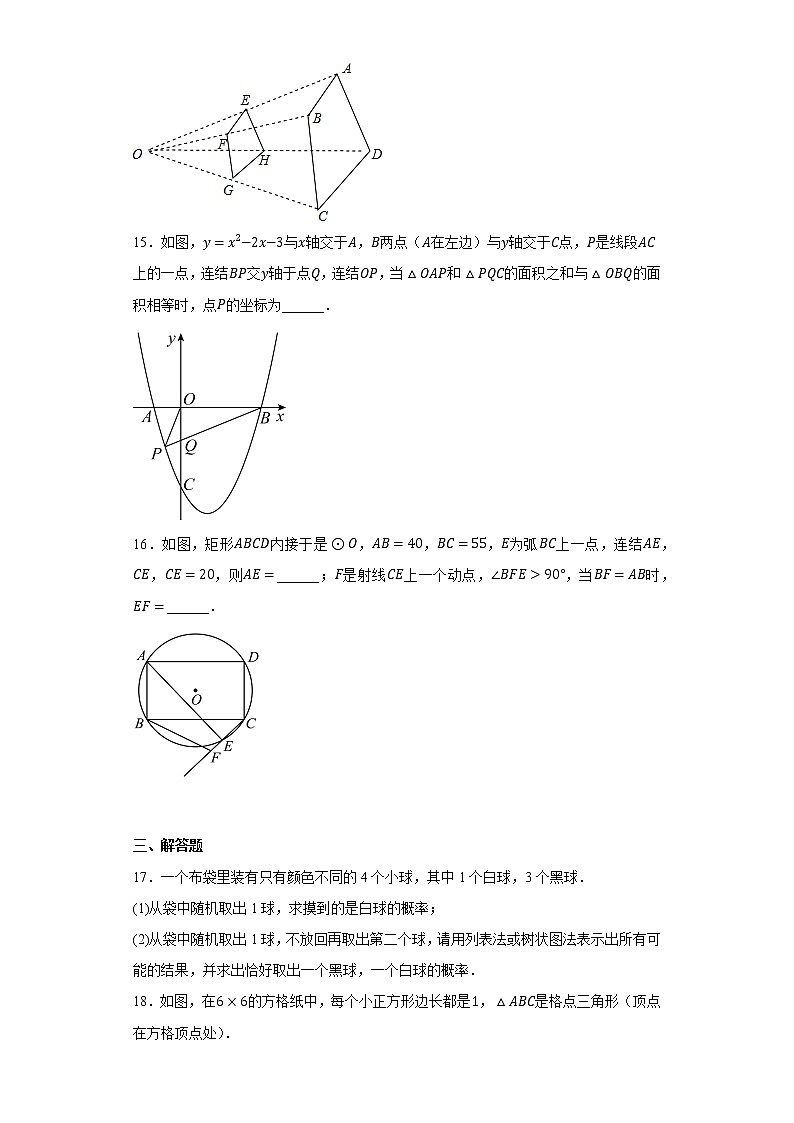 浙江省温州市瑞安市安阳实验中学2022-2023学年九年级上学期期末数学试题03