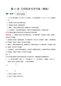 2023中考数学一轮复习专题13几何初步与平行线(同步练习卷）（通用版）