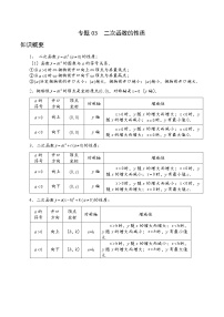 2023中考数学二轮复习专题03 二次函数的性质