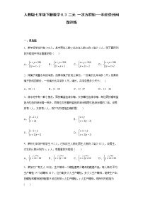 初中数学人教版七年级下册8.3 实际问题与二元一次方程组综合训练题