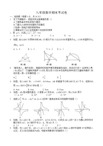 河南省新乡市辉县市城北初级中学2022-2023学年九年级上学期期末测试数学试题(含答案)