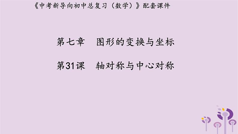 中考数学新导向复习第七章图形的变化与坐标第31课轴对称与中心对称课件（带答案）01