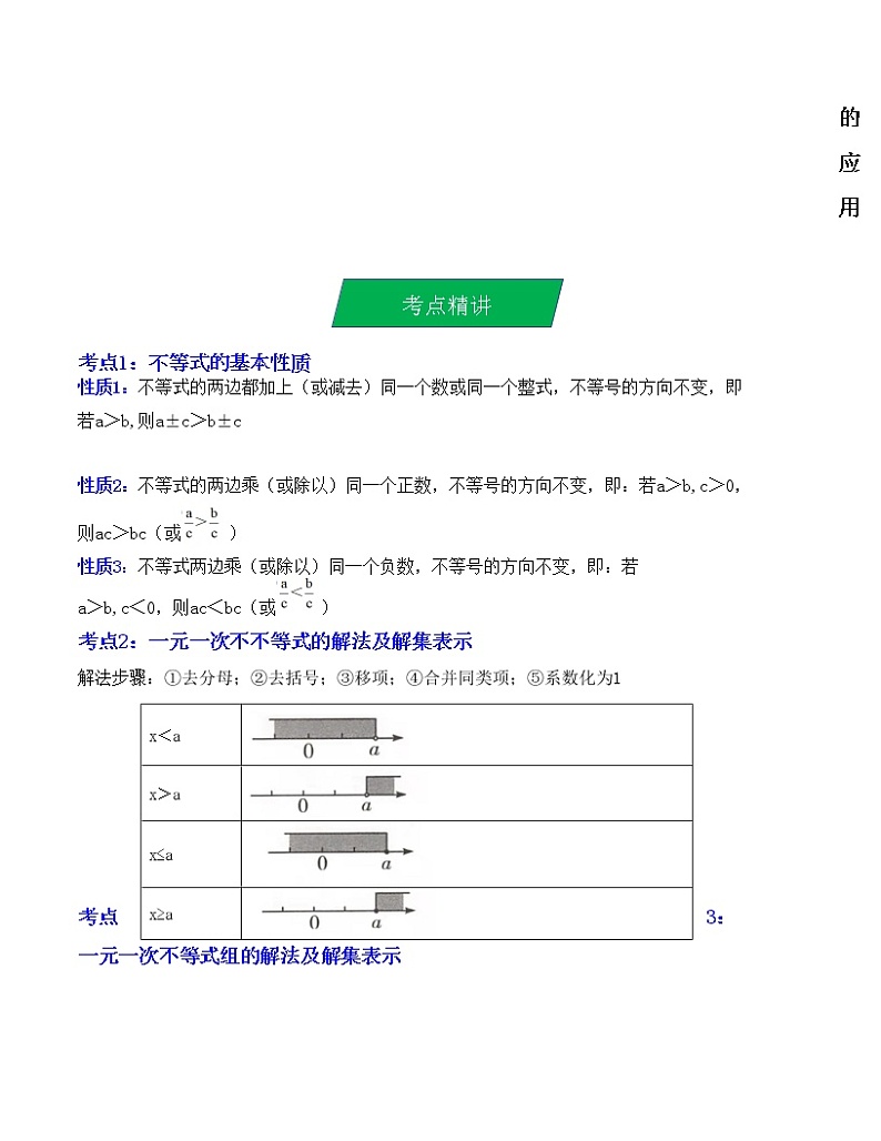 2023年中考数学一轮复习--专题08  一次不等式（组）及一次不等式的应用（考点精讲）（全国通用）第2页