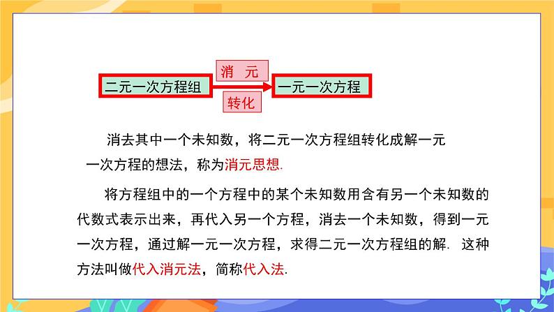 河北教育版数学七年级下·6.2  二元一次方程组的解法(第1课时）教学课件第7页