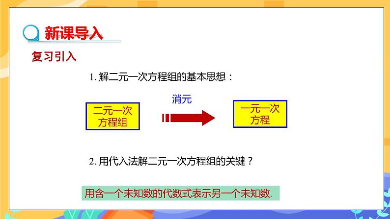 河北教育版数学七年级下·6.2  二元一次方程组的解法(第3课时）教学课件第3页