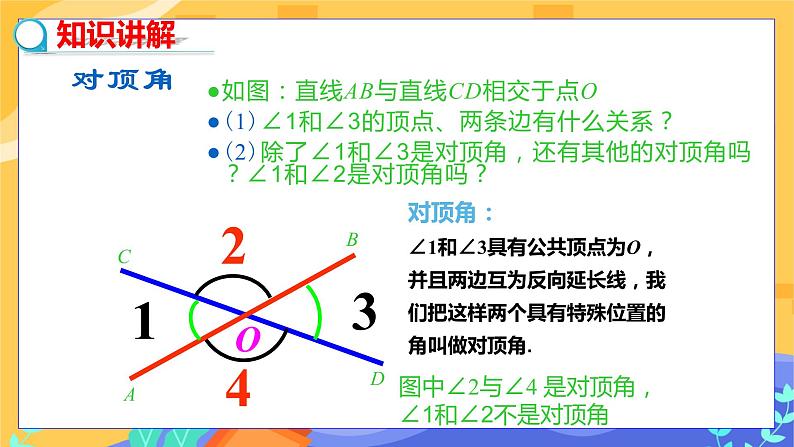 冀教版数学七年级下册 7.2 相交线 第1课时 课件+教案+练习05