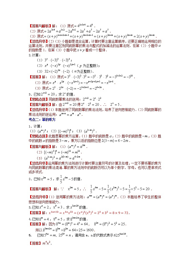 第10讲 整式的乘法（7大考点）（解析版）第3页