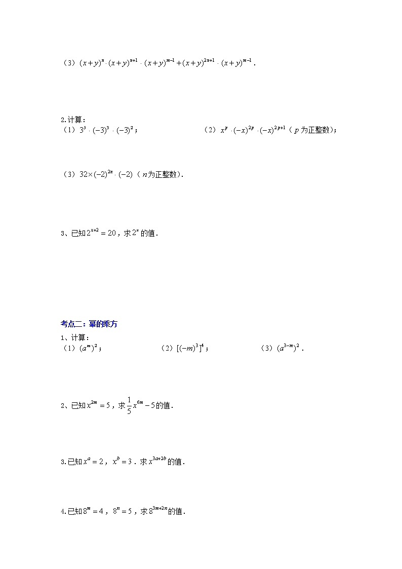 第10讲 整式的乘法（7大考点）（原卷版）第3页