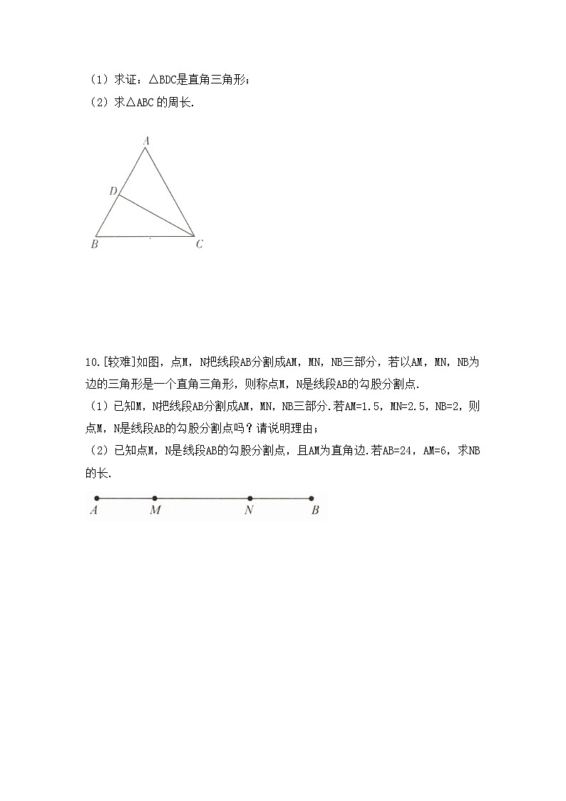北师大版八年级数学下册《1.2.1_直角三角形的性质与判定》刷提升 试卷03