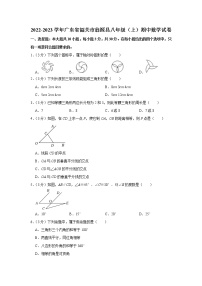 2022-2023学年广东省韶关市翁源县八年级（上）期中数学试卷