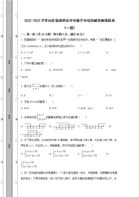 2022-2023学年山东省潍坊市中考数学专项突破仿真模拟卷（一模二模）含解析