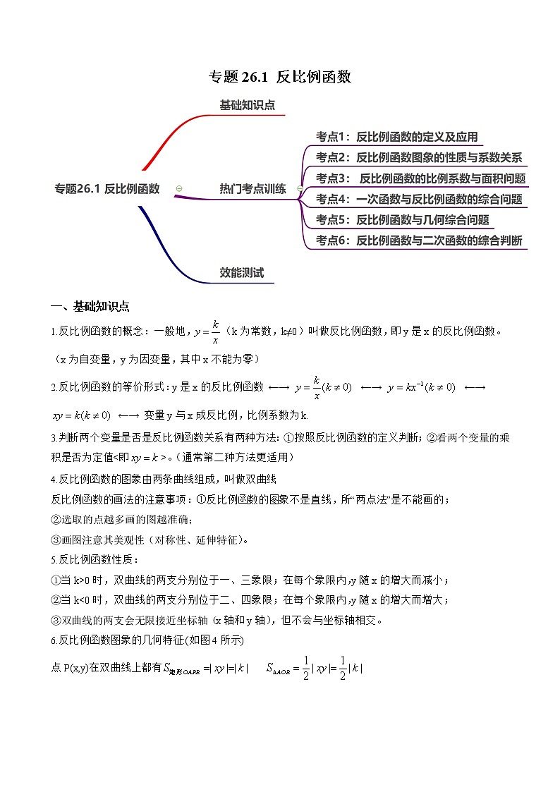 专题26.1 反比例函数2022-2023九年级下册基础考点三步通关（原卷版）（人教版） 第1页