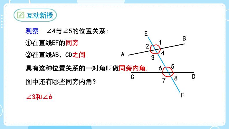 【人教版】七下数学  5.1.3同位角、内错角、同旁内角（课件）07