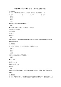 2023年广西中考数学复习专项专练专题04 一元一次方程与二元一次方程（组）(含答案)