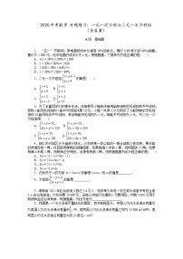 初中数学中考复习 2020中考数学 专题练习：一元一次方程与二元一次方程组（含答案）