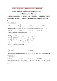 初中数学中考复习 2021年中考数学压轴模拟试卷01 （海南省专用）（原卷版）