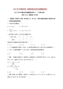 初中数学中考复习 2021年中考数学压轴模拟试卷01 （宁夏专用）（原卷版）