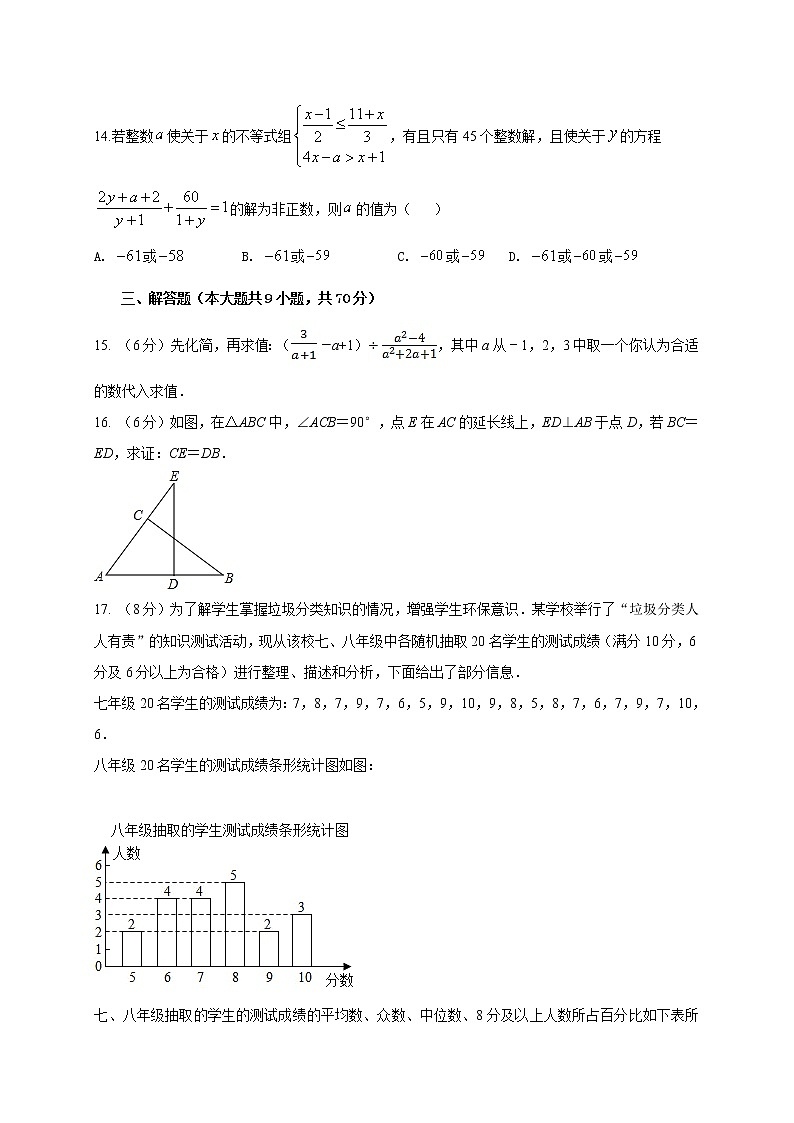 初中数学中考复习 2021年中考数学压轴模拟试卷01 （云南省专用）（原卷版）03
