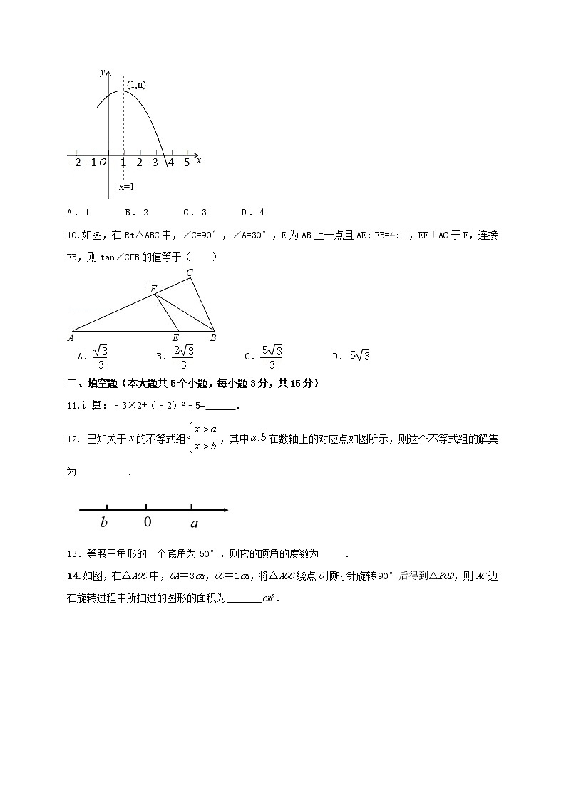 初中数学中考复习 2021年中考数学压轴模拟试卷02 （河南省专用）第3页
