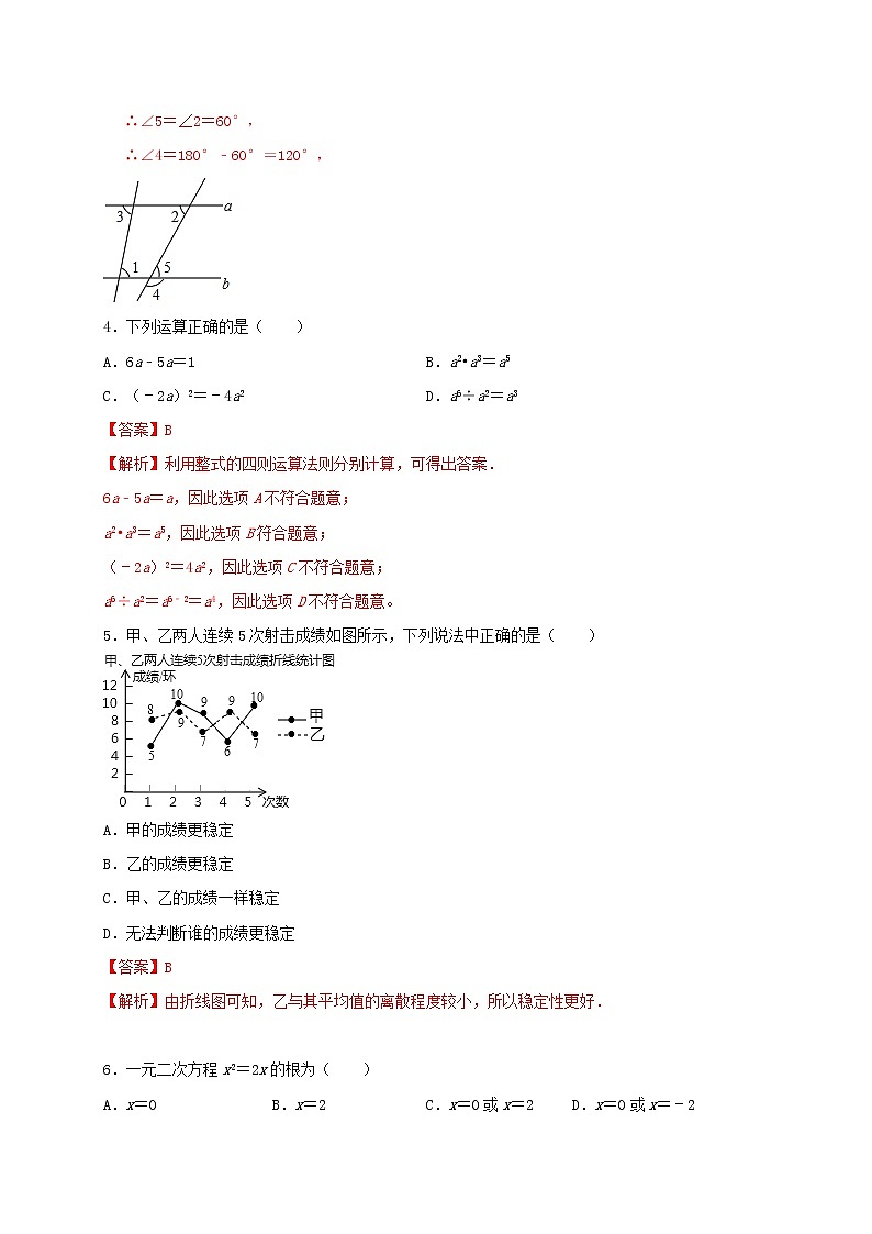 初中数学中考复习 2021年中考数学压轴模拟试卷02 （新疆专用）（解析版）02