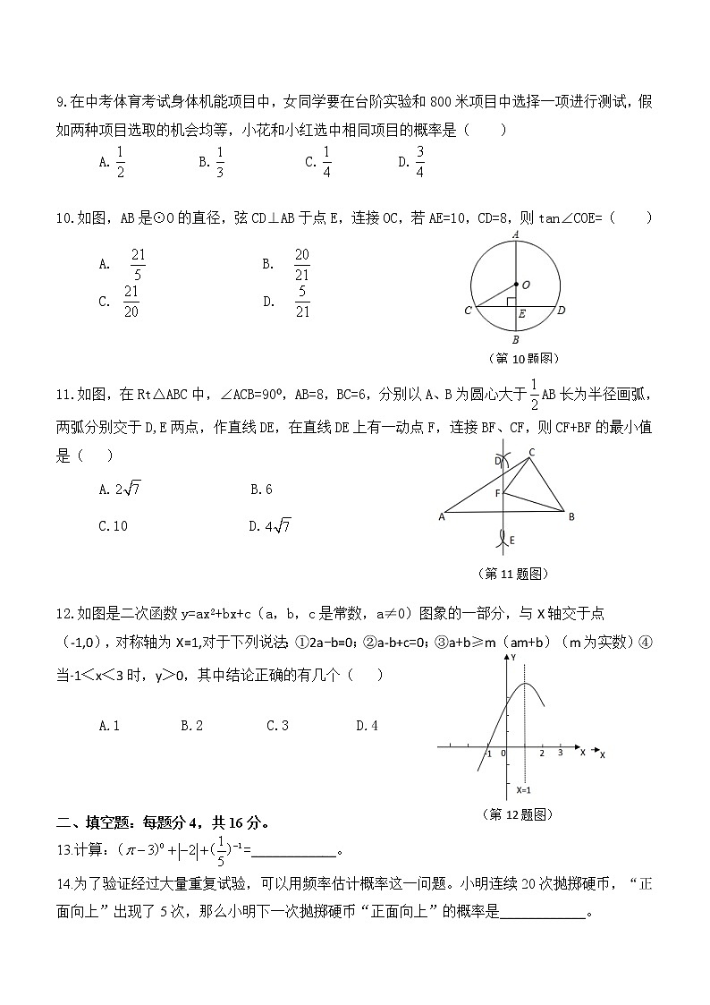 初中数学中考复习 2022年中考热身模拟试卷数学第2页