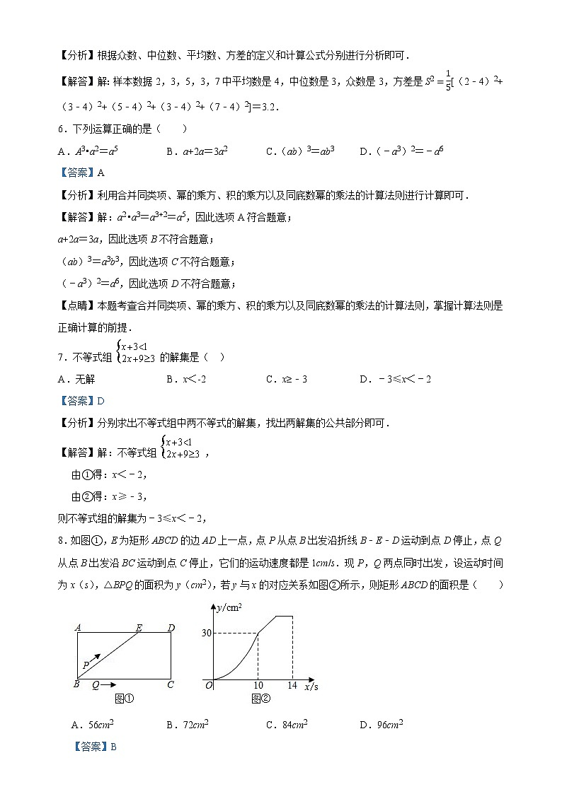 初中数学中考复习 2022年中考热身模拟试卷数学（六）答案第2页