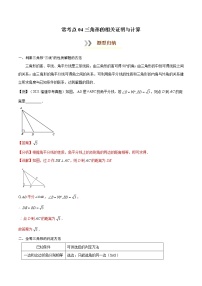 初中数学中考复习 常考点04 三角形的相关证明与计算-【口袋书】2022年中考数学必背知识手册