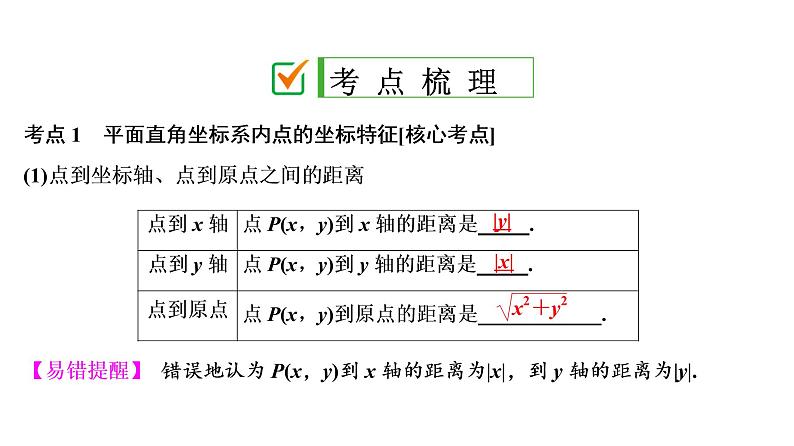 初中数学中考复习 第1部分　第4单元　第11课时　平面直角坐标系与函数课件PPT第2页