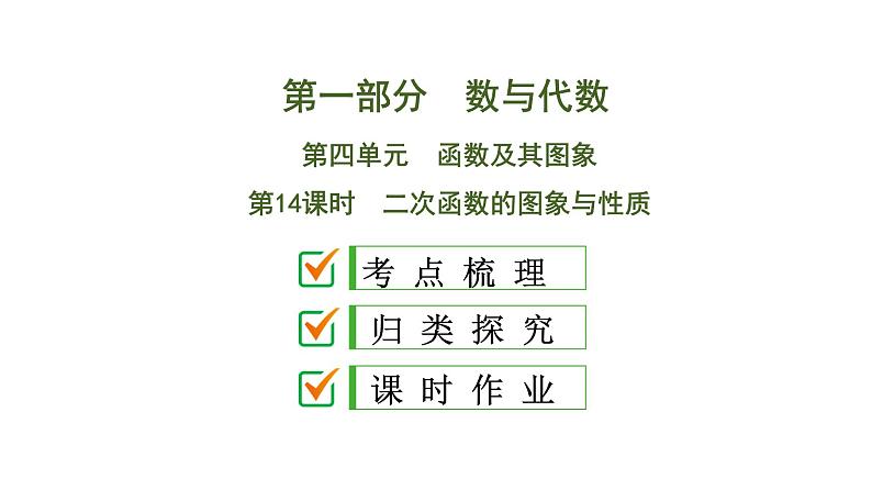 初中数学中考复习 第1部分　第4单元　第14课时　二次函数的图象与性质课件PPT01