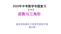 初中数学中考复习 2020年中考数学专题复习（一）函数与三角形课件PPT