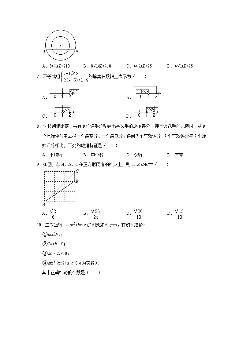 备战2023年春季人教版数学九年级下册开学测试卷（二）（原卷版）第2页