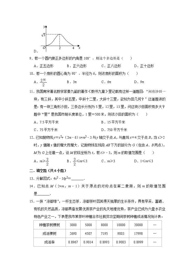 备战2023年春季人教版数学九年级下册开学测试卷（一）03