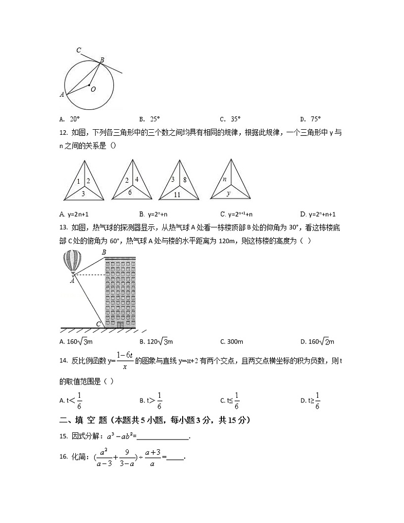 2022-2023学年内蒙古区域中考数学专项提升仿真模拟试题（3月4月）含解析03