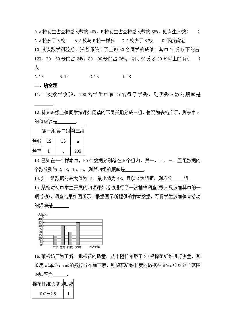 湘教版数学八年级下册课时练习5.1《频数与频率》(含答案)第2页