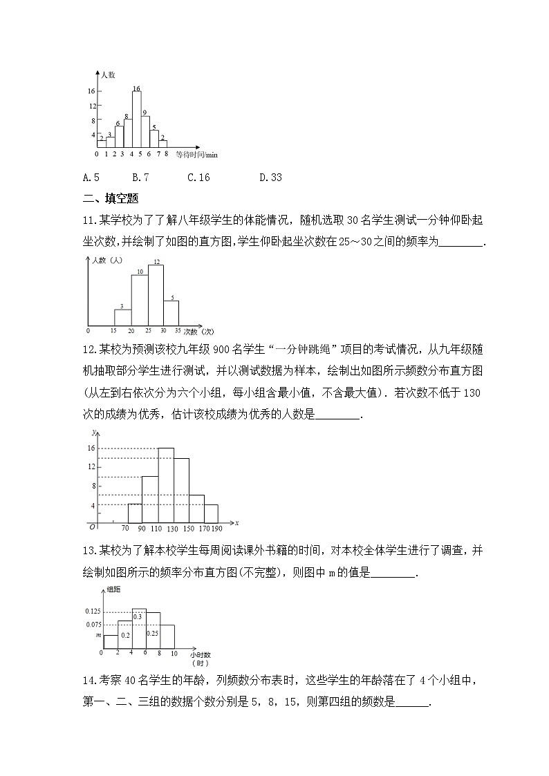湘教版数学八年级下册课时练习5.2《频数直方图》(含答案)03