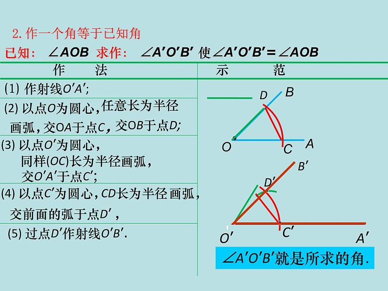 鲁教版（五四制） 六年级下册 7.4用尺规作角课件PPT06