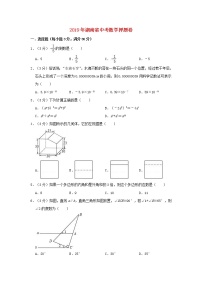 初中数学中考复习 湖南省2019年中考数学押题卷（含解析）