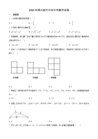 初中数学中考复习 精品解析：2020年四川省巴中市中考数学试卷 （原卷版）