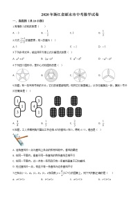 初中数学中考复习 精品解析：2020年浙江省丽水市中考数学试题（原卷版）