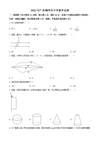 初中数学中考复习 精品解析：2022年广西柳州市中考数学真题（原卷版）