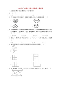 初中数学中考复习 广东省中山市2019年中考数学一模试卷