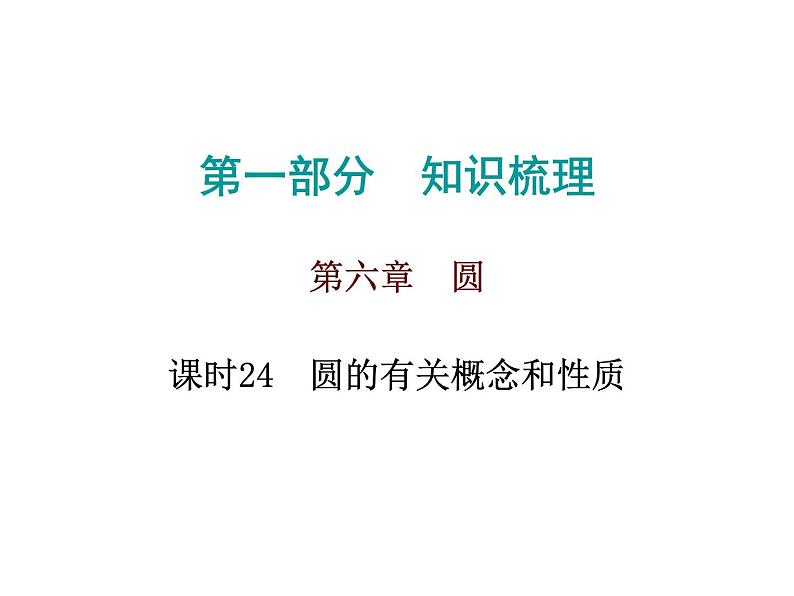 初中数学中考复习 高分攻略数学第一部分第六章课时24课件PPT第1页