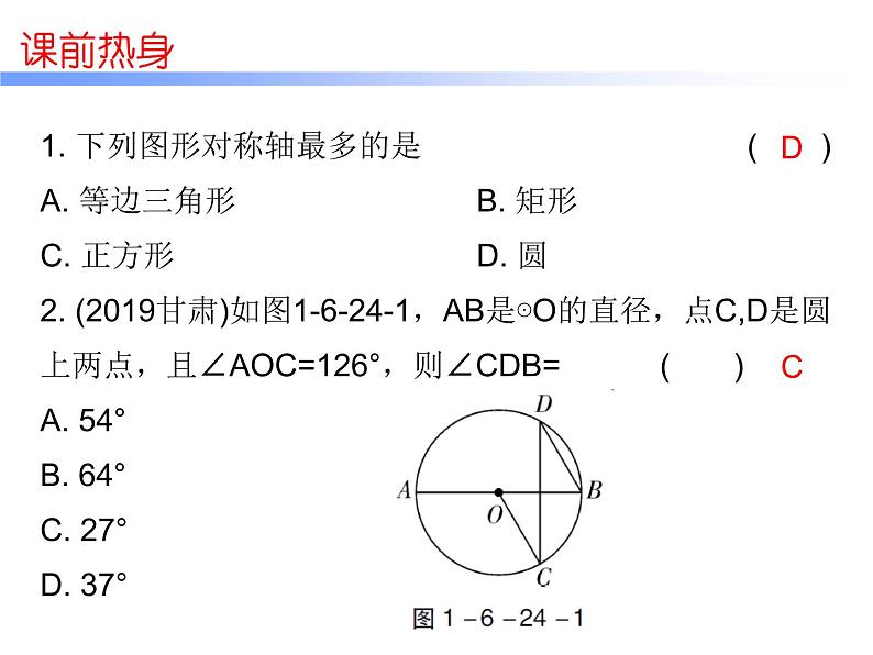 初中数学中考复习 高分攻略数学第一部分第六章课时24课件PPT第2页