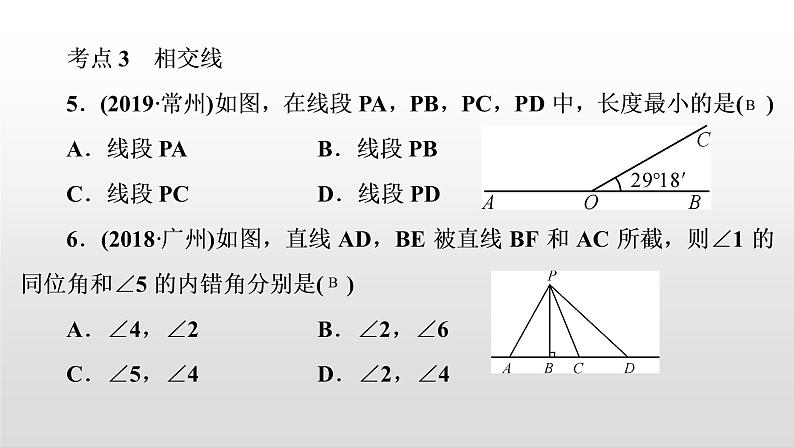 初中数学中考复习 第17讲　角、相交线与平行线课件PPT第6页