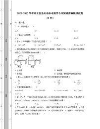 2022-2023学年河北省沧州市中考数学专项突破仿真模拟试题（3月4月）含解析