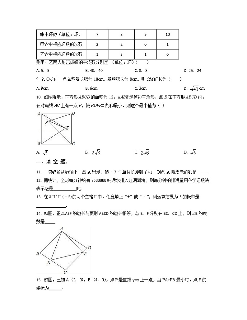 2022-2023学年广东省珠海市中考数学专项突破仿真模拟试题（一模二模）含解析02