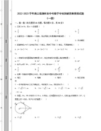 2022-2023学年浙江省湖州市中考数学专项突破仿真模拟试题（一模二模）含解析